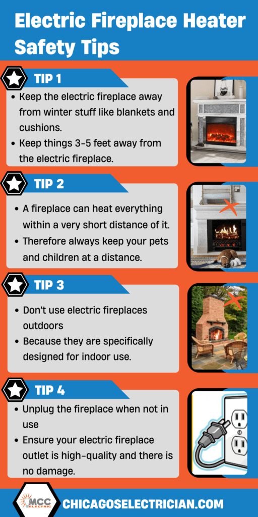 How do electric firepalces work infographic