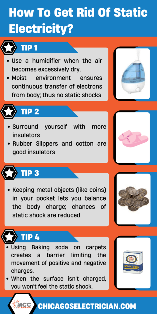 how do I get rid of static electricity infographic